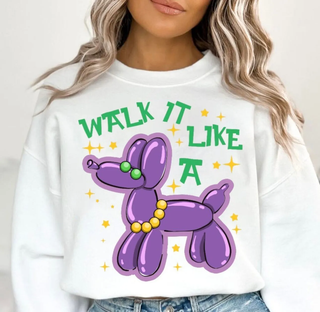 Walk It Like a Dog Mardi Gras Sweatshirt