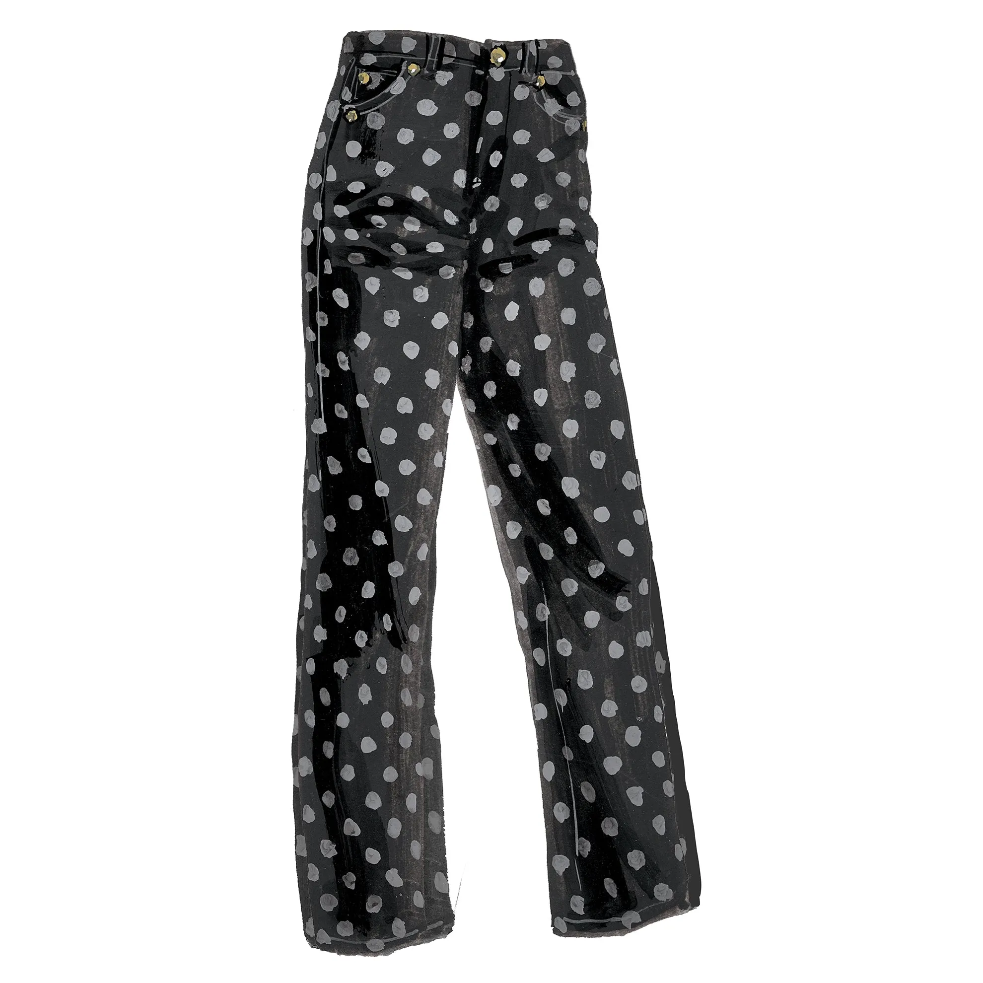 Wide Leg Polka Dot Jeans