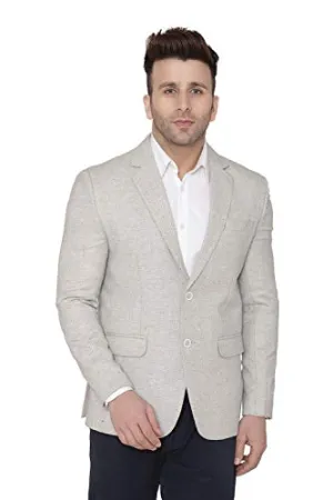 WINTAGE Men's Tweed Casual and Festive Blazer Coat Jacket : Silver