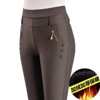 Women Long Loose High Waist Stretchy Trousers