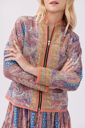 Yanissa Quilted Paisley Jacket - Pink